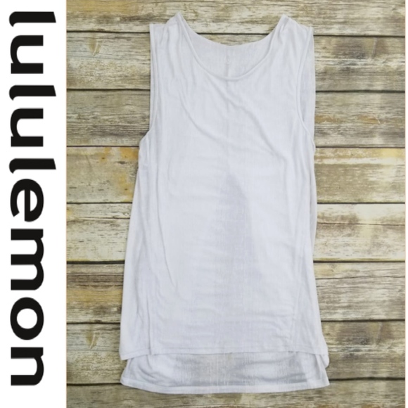 lululemon athletica Tops - Lululemon White Sheer Overlay Tank Top